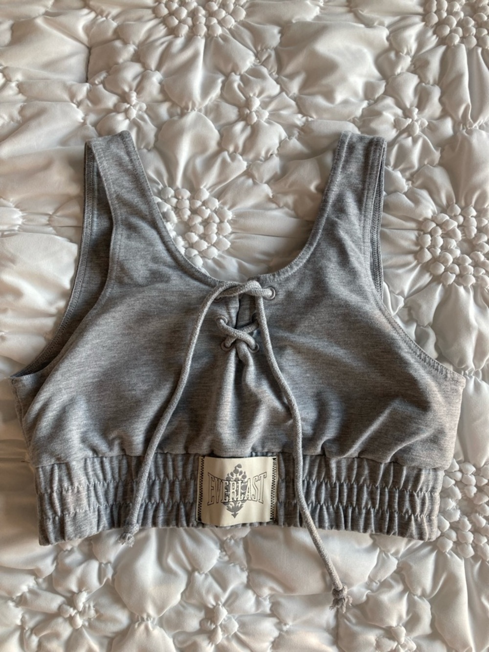 Everlast x free people movement Gray Lace-Up Cropped Sports Tank Top